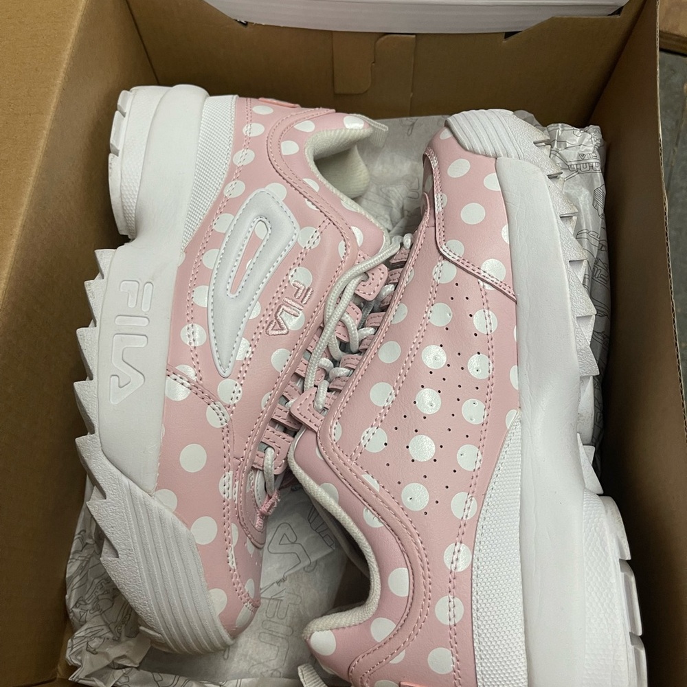 FILA Women's Pink Polka Dot Sneakers DISRUPTOR 2